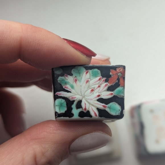 Pair Of Antique Famille Noire Chinese Cloisonne Trinket Boxes - Picture 7 of 11